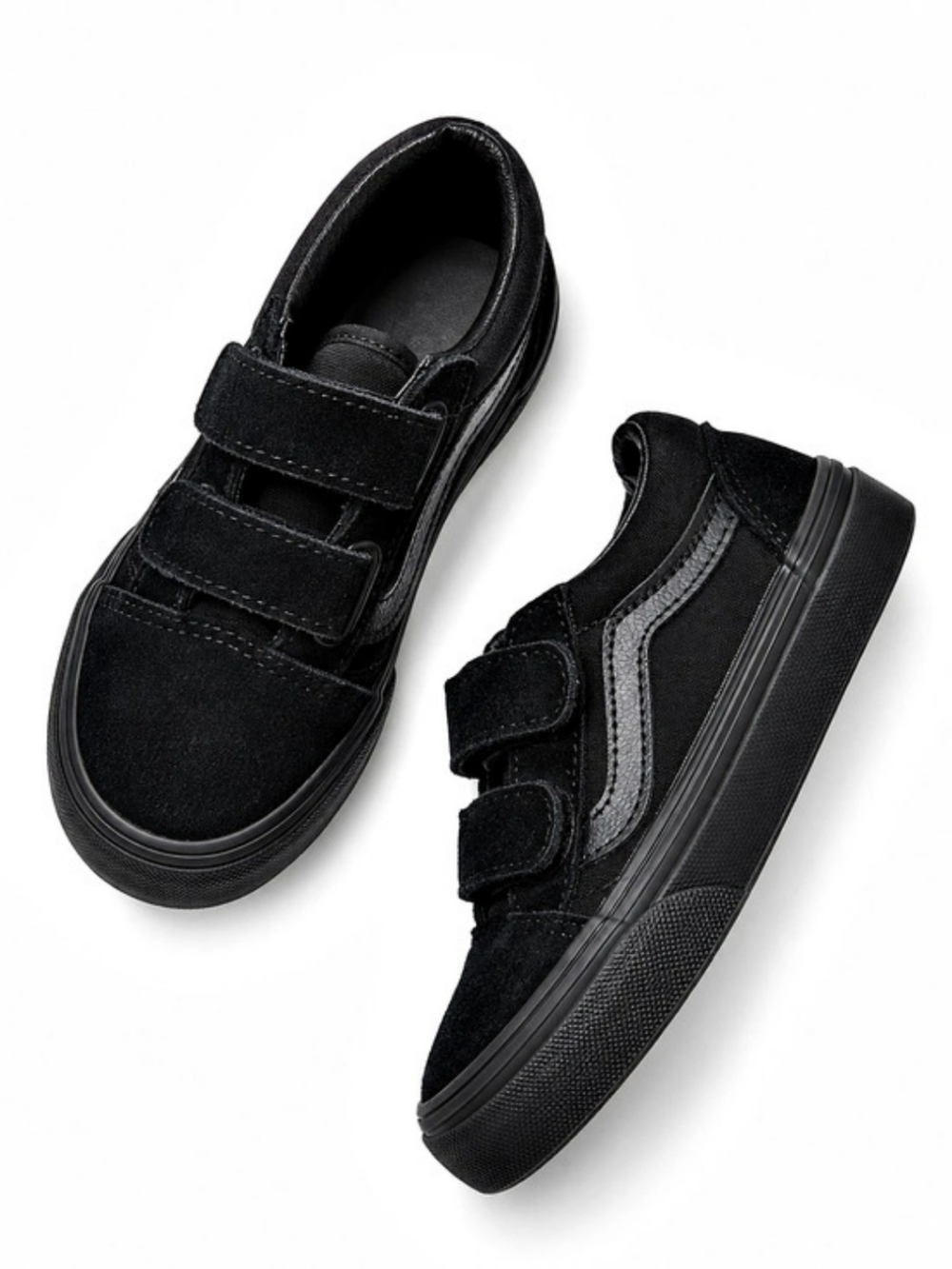 Vans Kids US 13 Black Velcro Sneakers